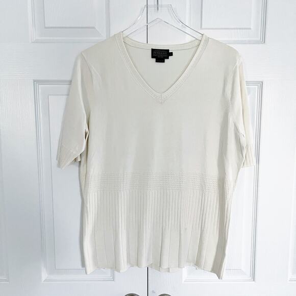 Pendleton Silk Blend Ivory Knit Top - Picture 1 of 7